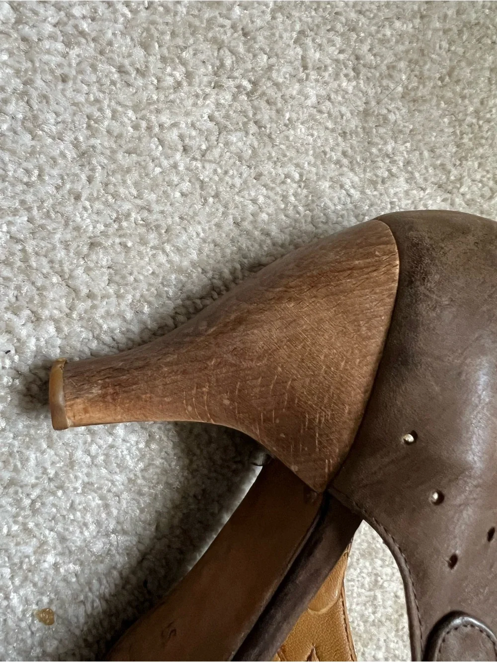 Coclico Cocoa Brown Leather Mary Jane heels